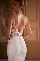 Mermaid wedding dress with plain skirt and train Apolonia from DAMA Couture (back picture)