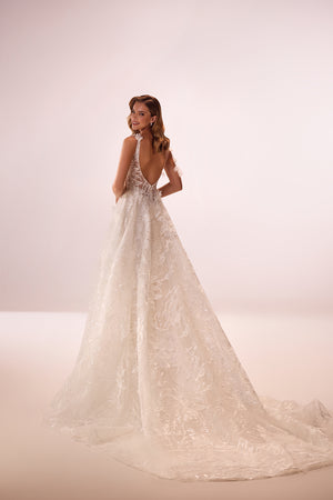 Glamour wedding dress a-line Celia from DAMA Couture (back photo)