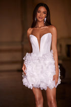 Short second wedding dress with flower lace Dalia from DAMA Couture (main photo)