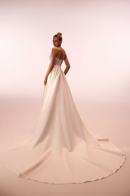 Classic simple wedding dress Seraphine from DAMA Couture (back photo)