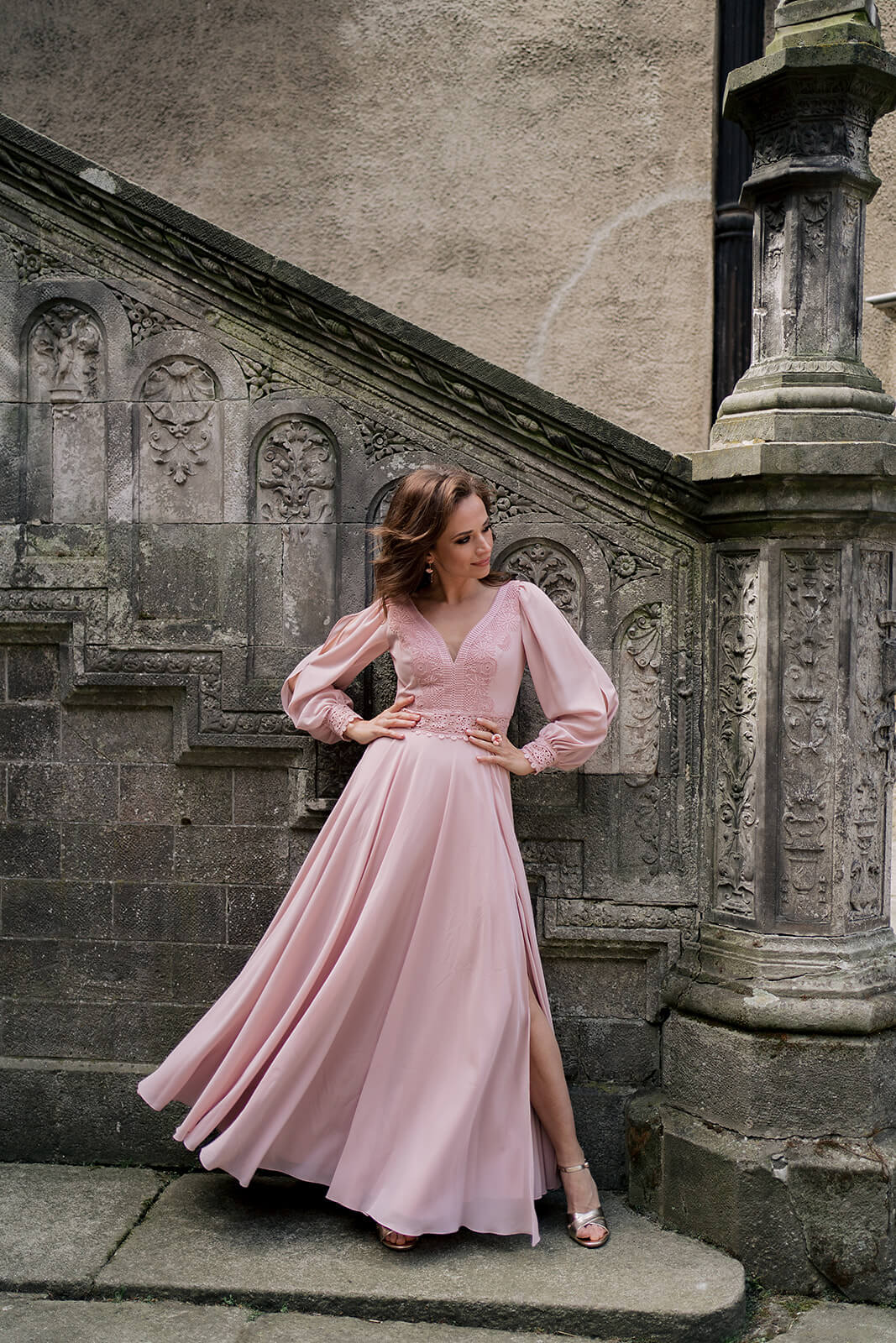 Calderia – long evening dress seen from the back.