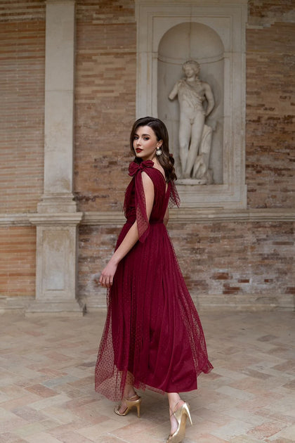 burgundy dama dresses Cin Cin