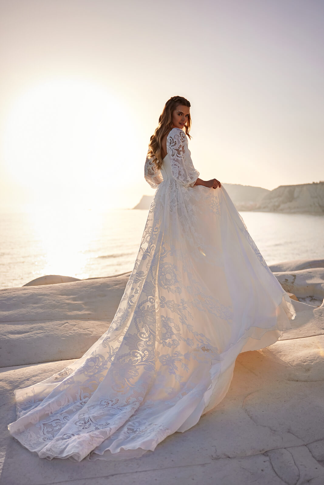 Wedding dress Rania – A-line wedding dress with long sleeves, DAMA Couture.
