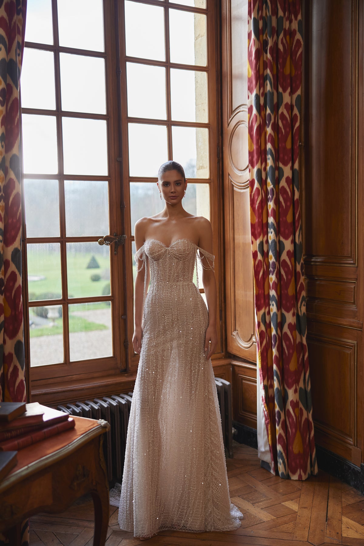 Filippa wedding dress from the Something Blue 2027 collection – a sweetheart neckline and delicate off-the-shoulder straps.